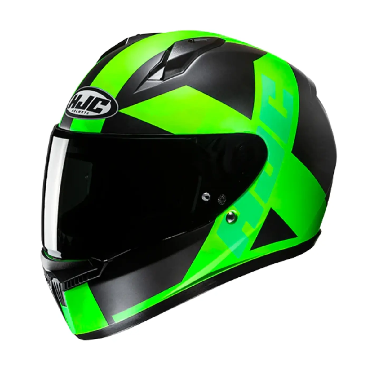 Capacete Moto Hjc C10 Tez Preto Verde
