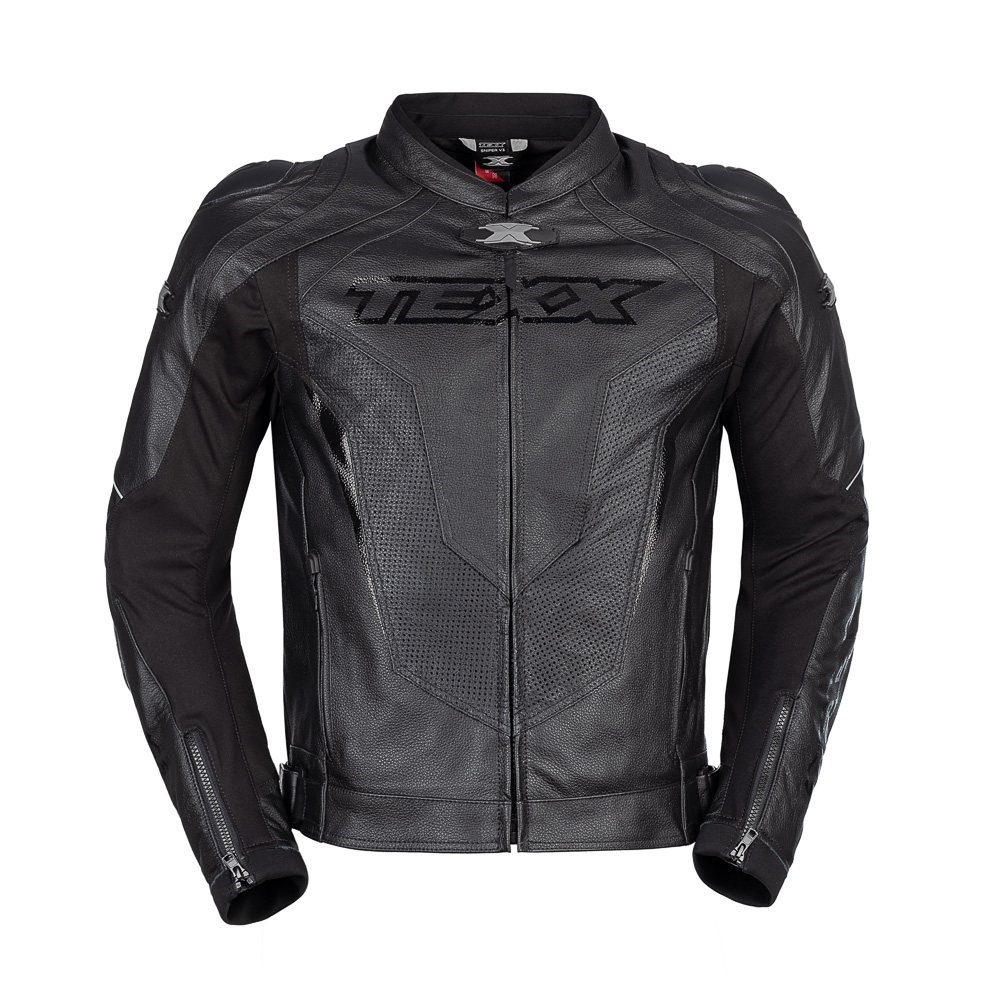 Jaqueta Moto Texx Sniper V3 Masculina Couro Cupim Preta Cinza