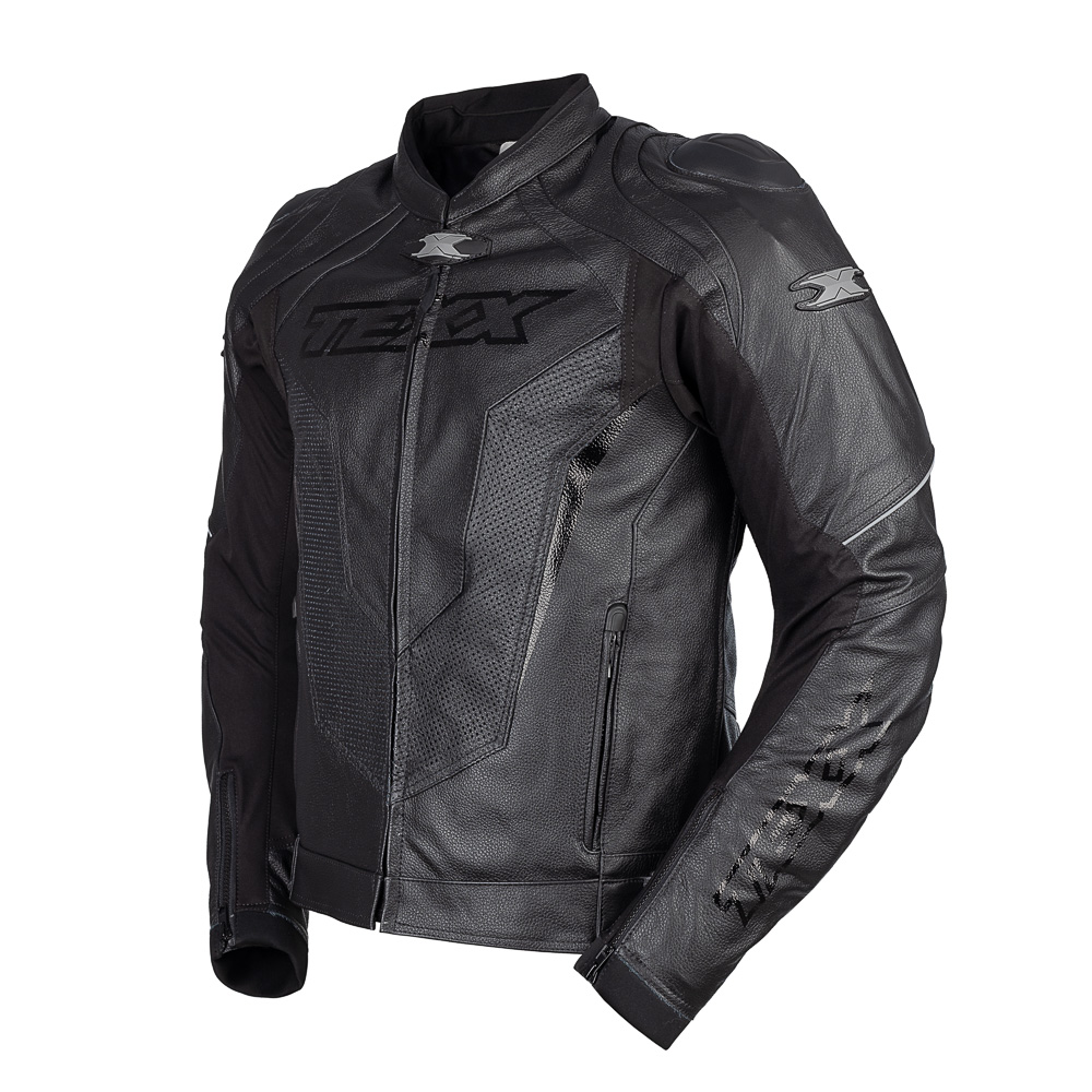 Jaqueta Moto Texx Sniper V3 Masculina Couro Cupim Preta Cinza