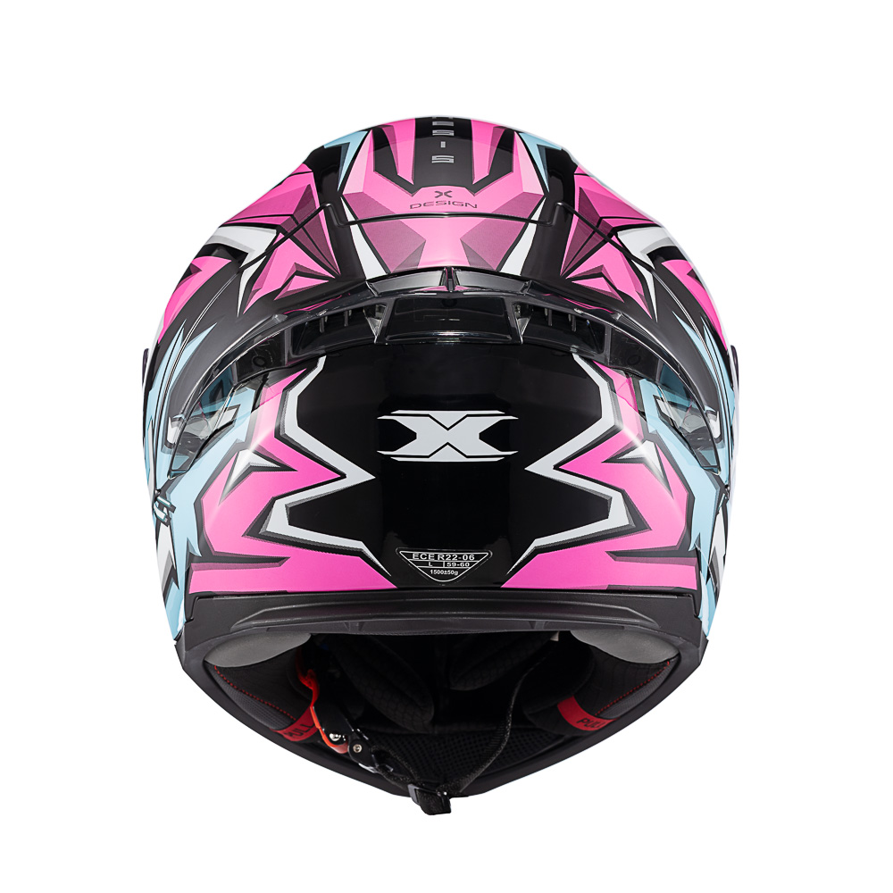 Capacete Moto Texx Raptor Genesis Azul Rosa Branco