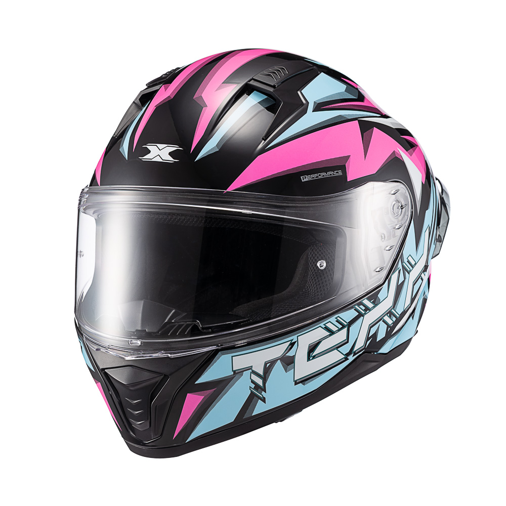Capacete Moto Texx Raptor Genesis Azul Rosa Branco