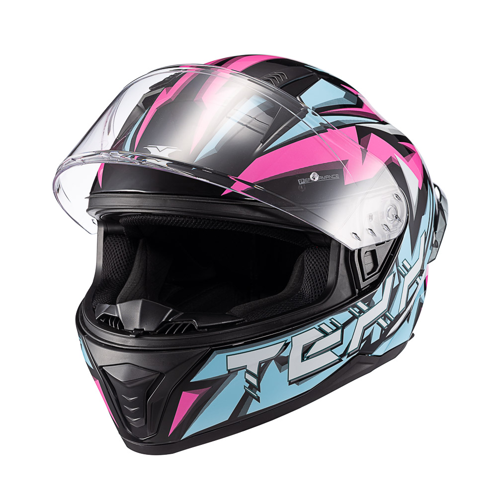 Capacete Moto Texx Raptor Genesis Azul Rosa Branco