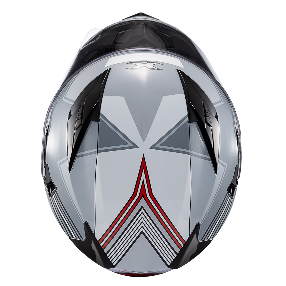 Capacete Moto Texx Strike Superstar Cinza Vermelho Branco