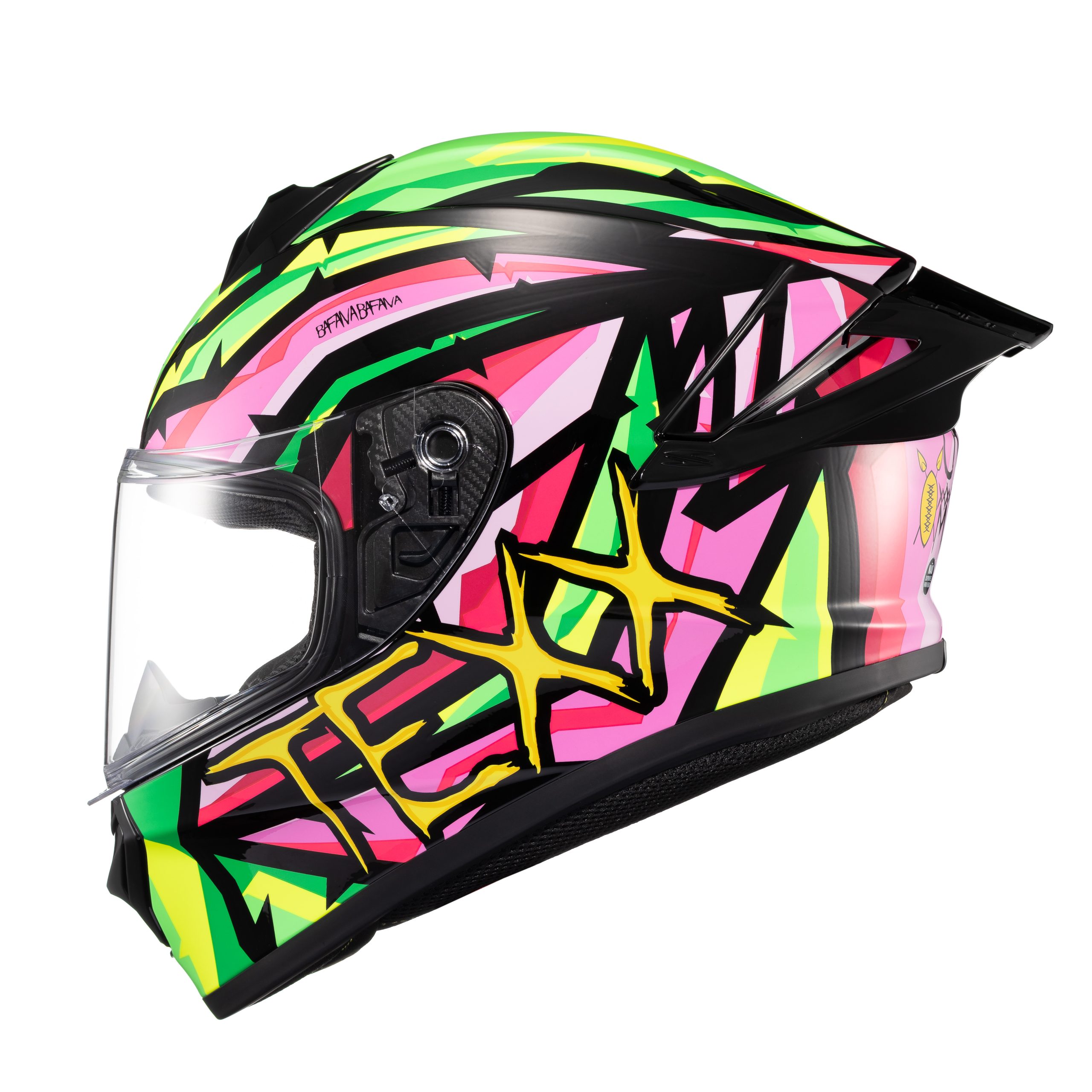 Capacete Moto Texx Spihe Maasai Verde Rosa