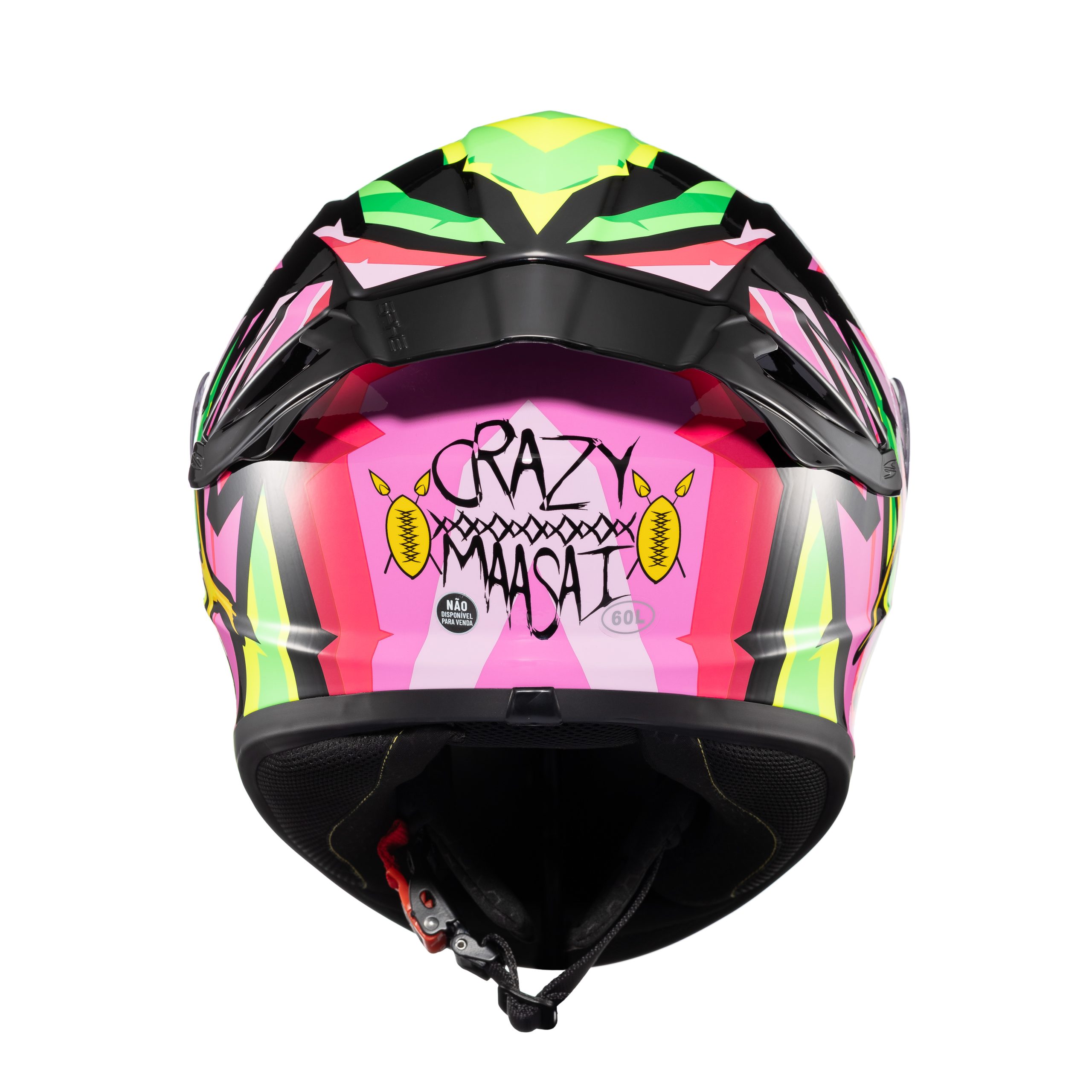 Capacete Moto Texx Spihe Maasai Verde Rosa