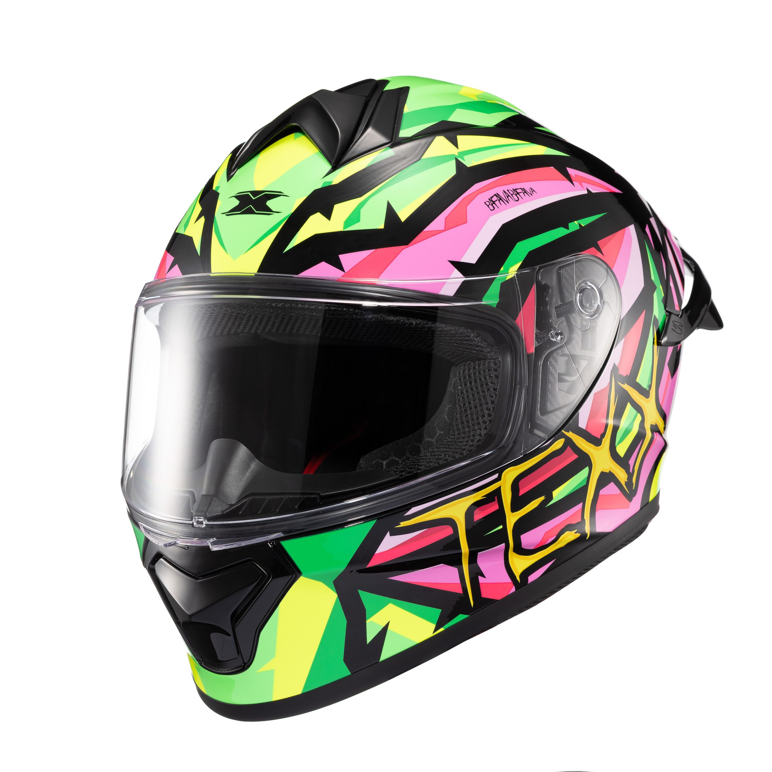Capacete Moto Texx Spihe Maasai Verde Rosa