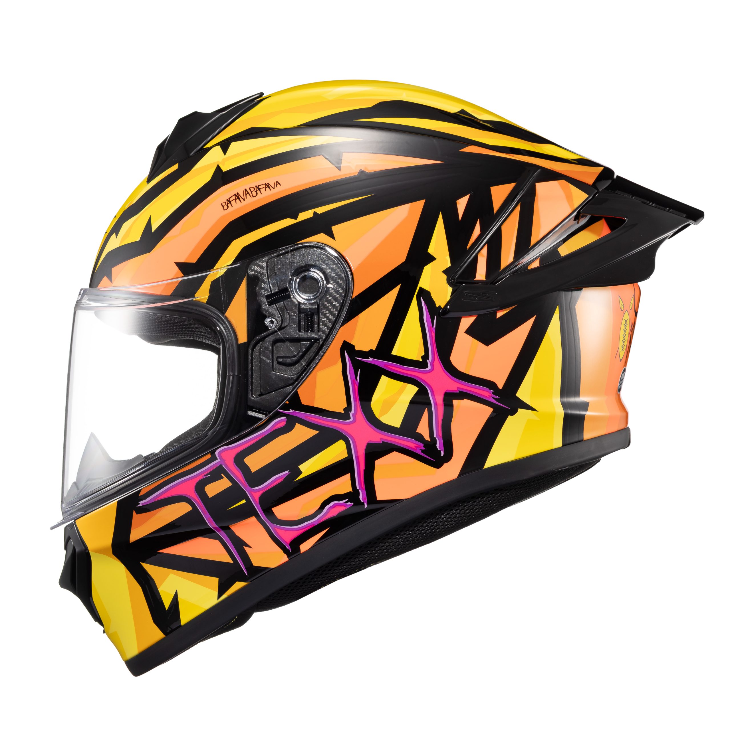 Capacete Moto Texx Spihe Maasai Laranja Amarelo