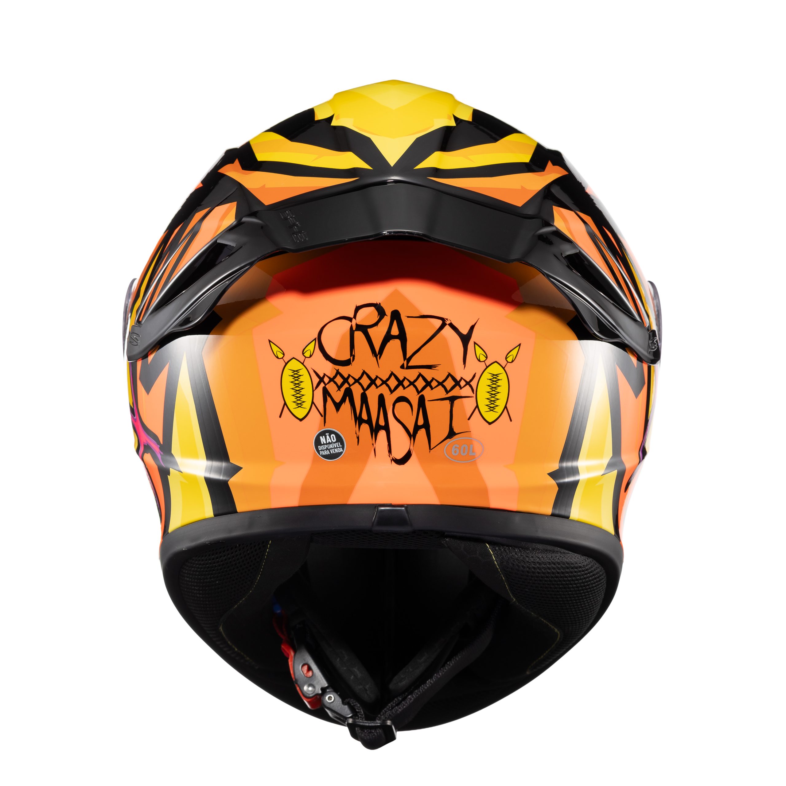 Capacete Moto Texx Spihe Maasai Laranja Amarelo