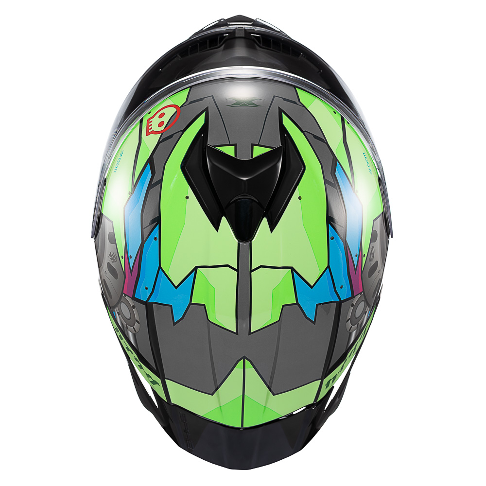 Capacete Moto Texx Spihe Gear Verde Azul Rosa