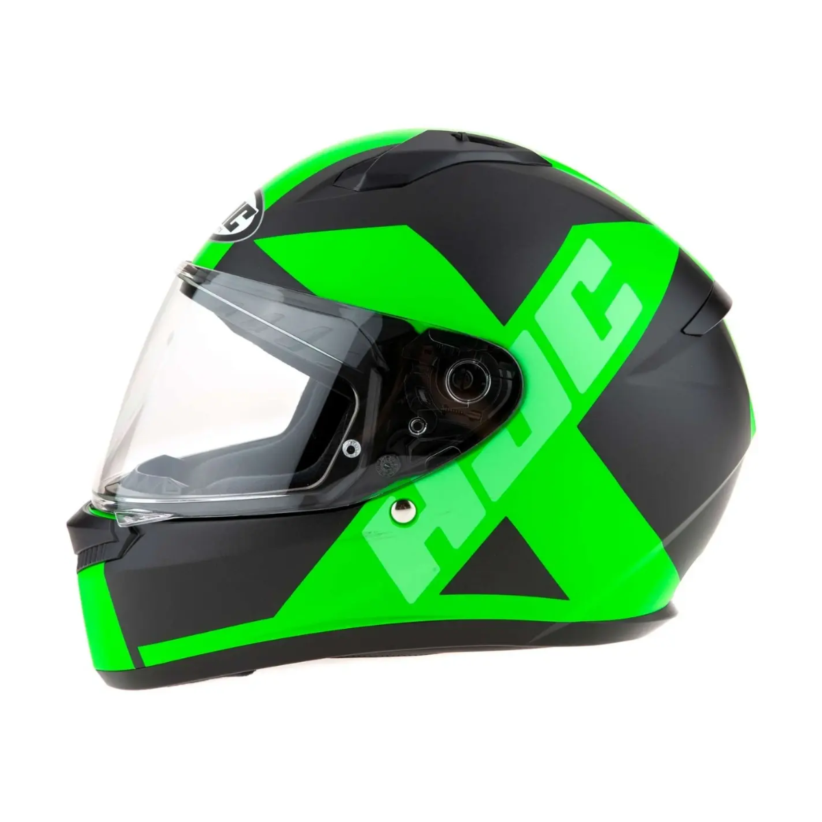 Capacete Moto Hjc C10 Tez Preto Verde