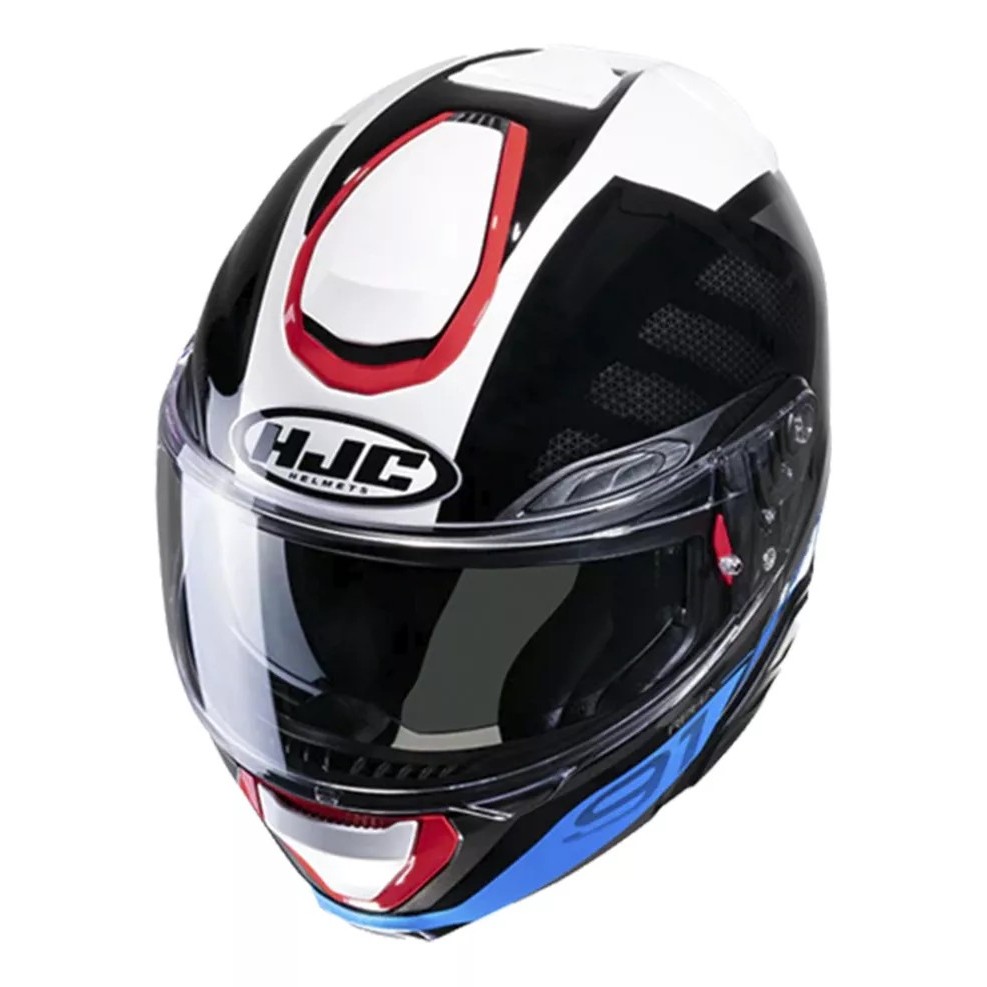 Capacete Moto Hjc Rpha 91 Rafino Preto Branco Azul Vermelho