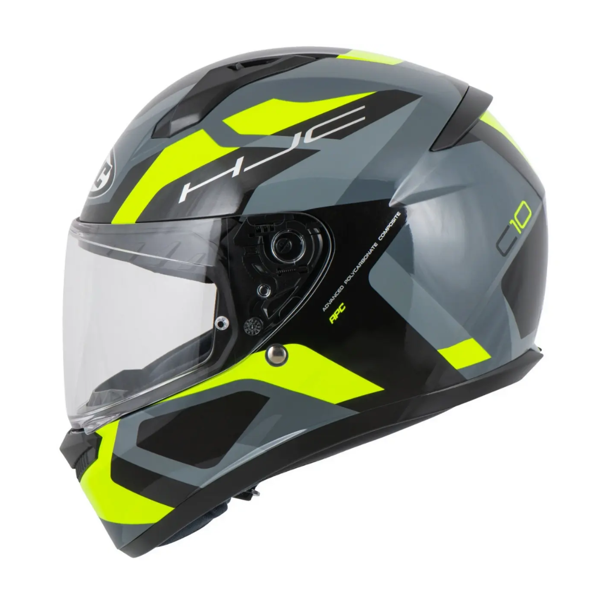 Capacete Moto Hjc C10 Tins Cinza Verde Preto