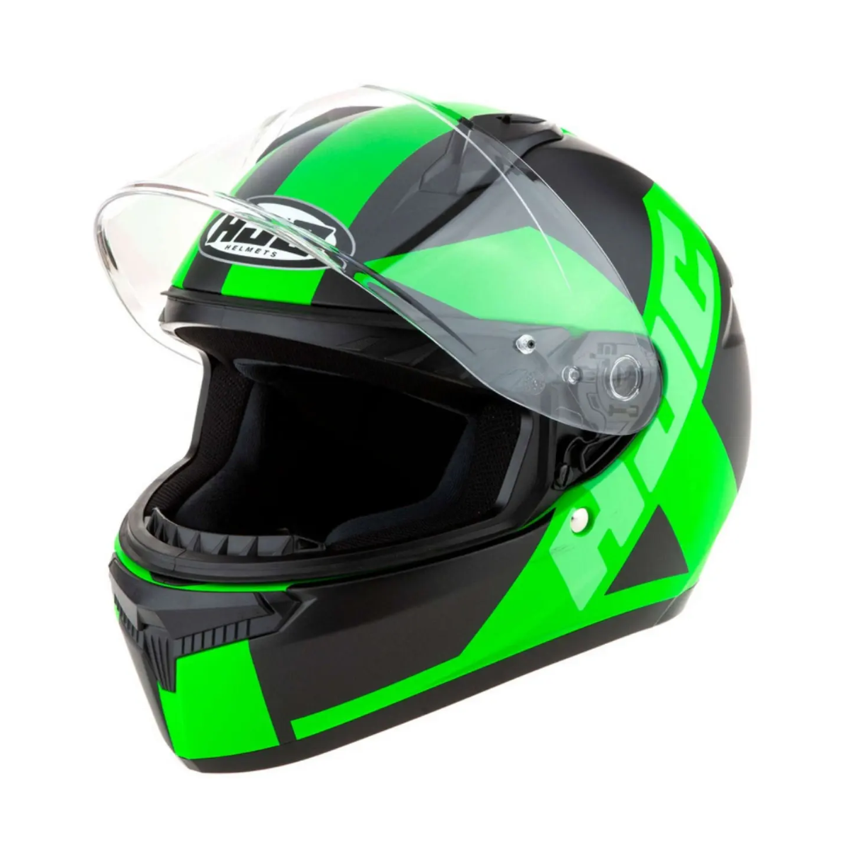Capacete Moto Hjc C10 Tez Preto Verde
