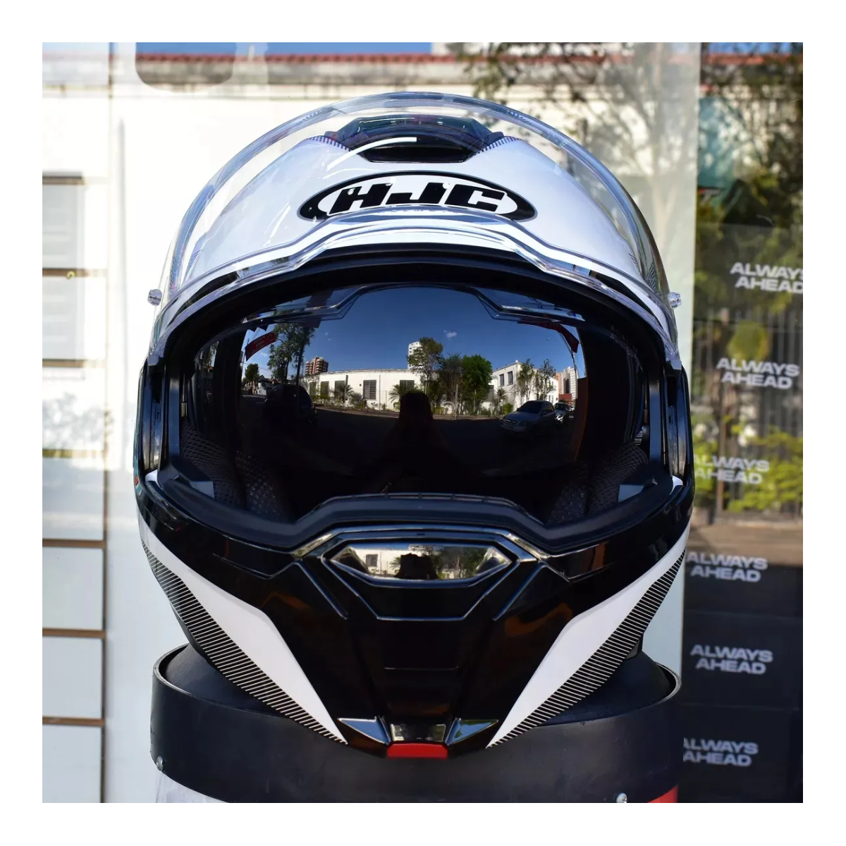 Capacete Moto Hjc I100 180 Beston Branco Azul Cinza