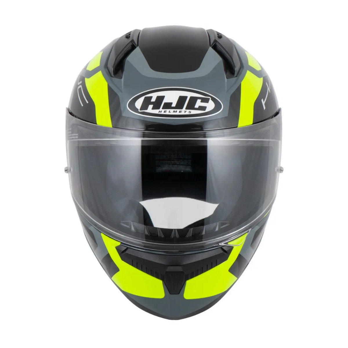 Capacete Moto Hjc C10 Tins Cinza Verde Preto