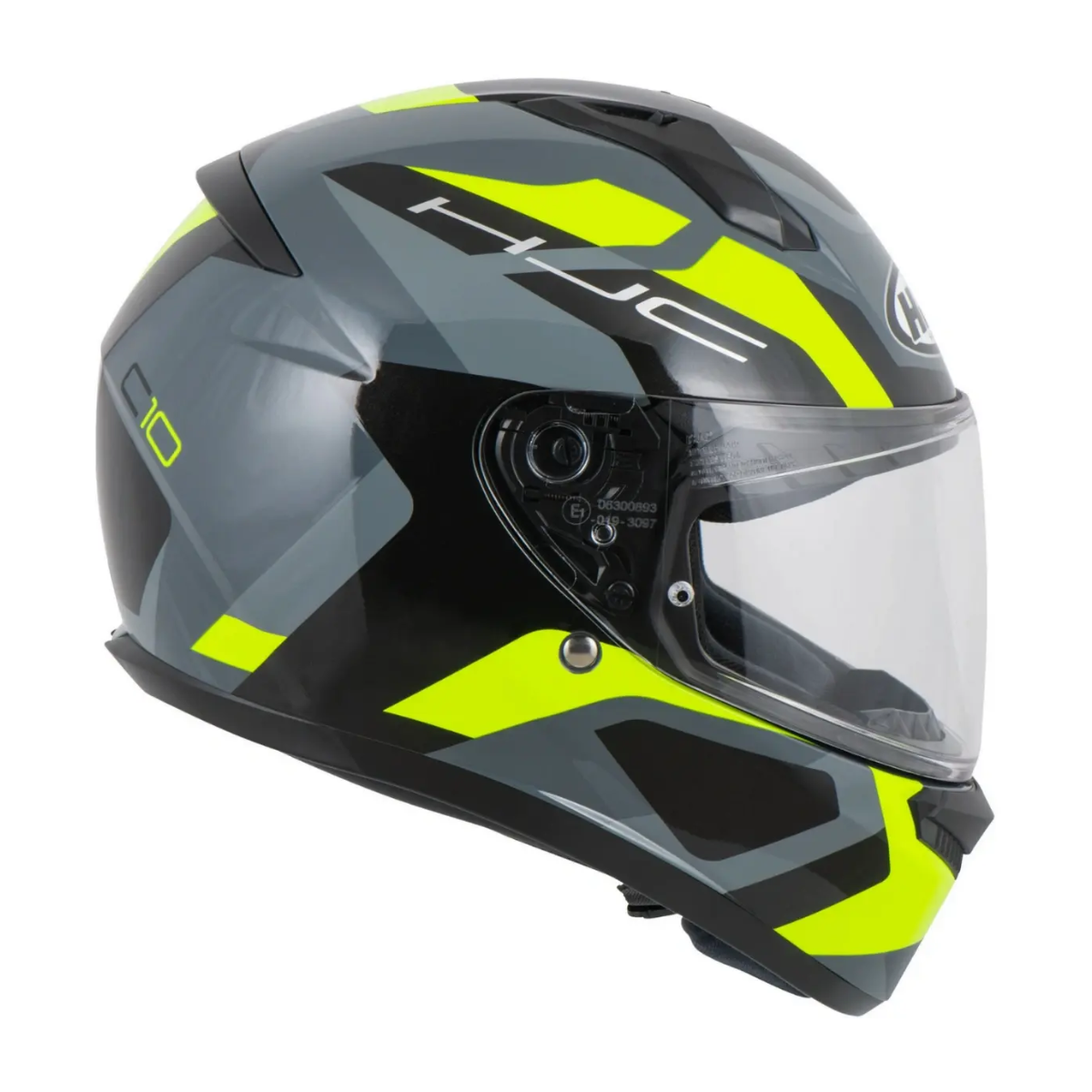 Capacete Moto Hjc C10 Tins Cinza Verde Preto