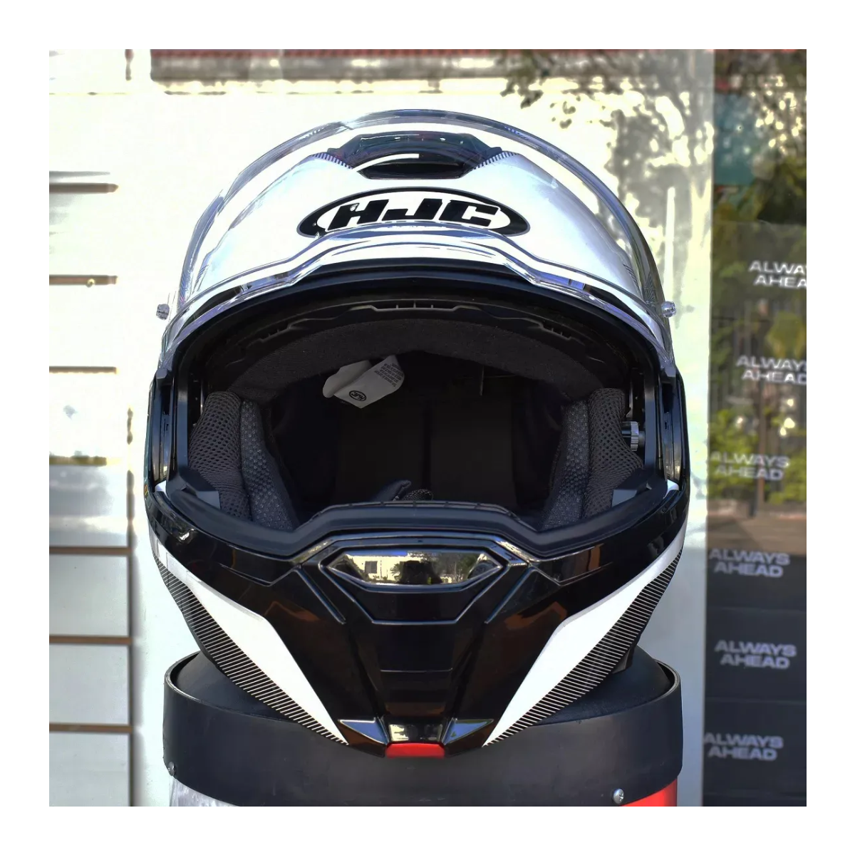 Capacete Moto Hjc I100 180 Beston Branco Azul Cinza