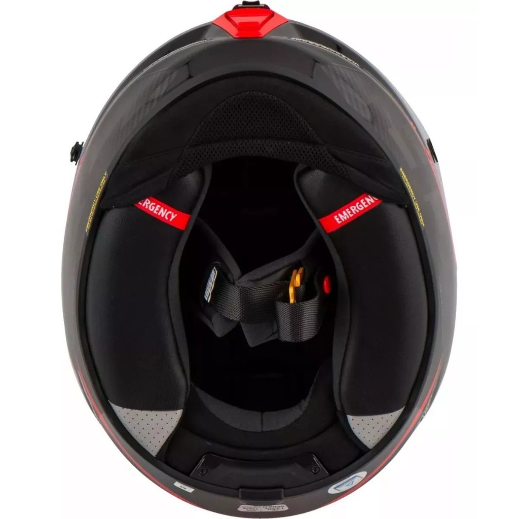 Capacete Moto Hjc Rpha 11 Carbon Bleer Preto Vermelho