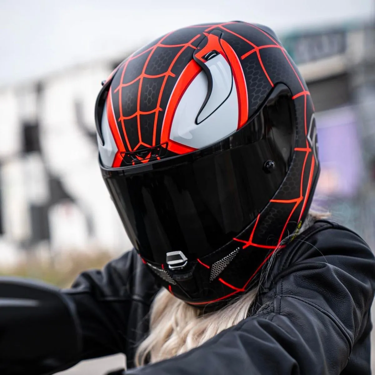 Capacete Moto Hjc Rpha 11 Homem Aranha Preto Vermelho