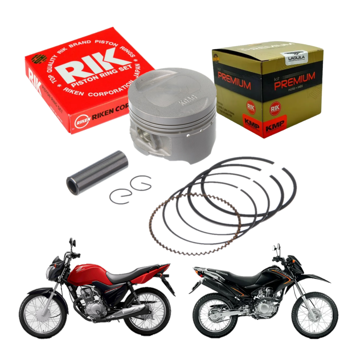 Kit Pistão Anel Premium Fan Bros 125 Std 025 050 075 100 150
