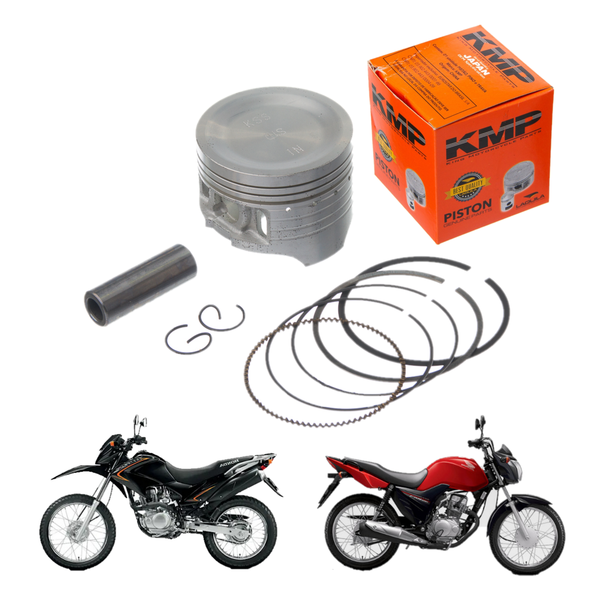Kit Pistão Anéis Kmp Cg Fan Bros 125 Std 0.25 0.50 0.75 1.00