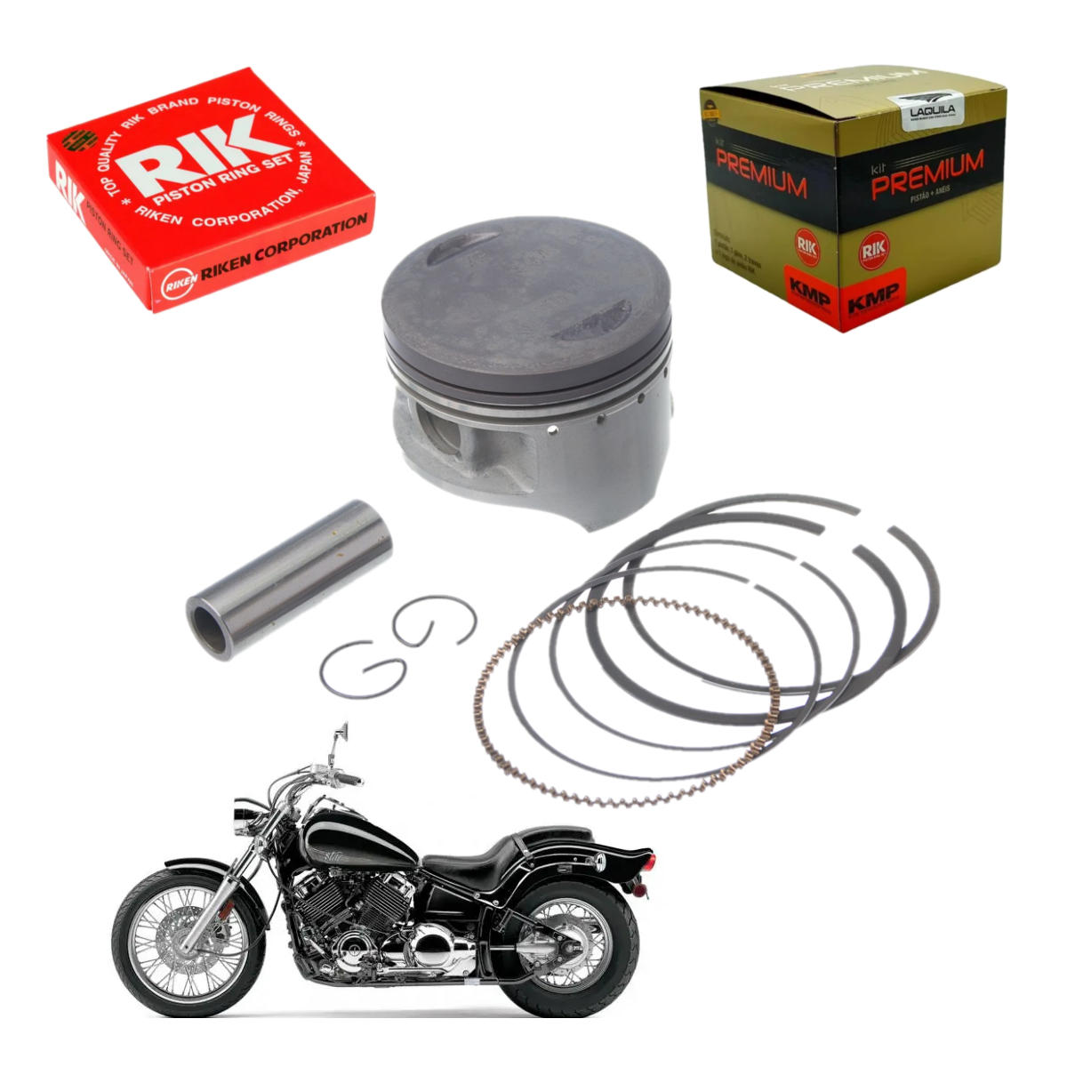 Kit Pistão Anéis Premium Xvs 650 Std 0.25 0.50 0.75 1.00