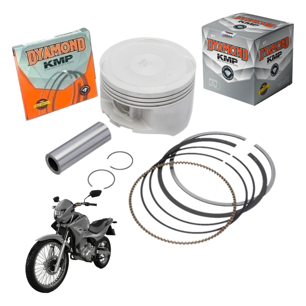 Kit Pistão Anel Nx 400 Falcon Std 0.25 0.50 0.75 100 Dyamond