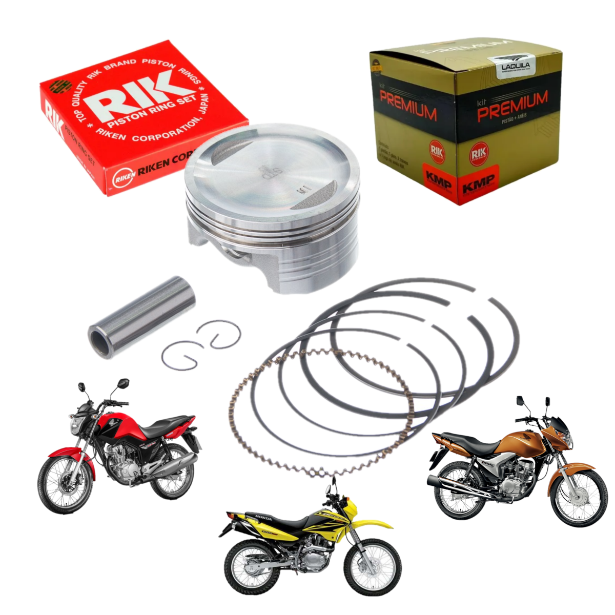 Kit Pistão Anel Titan Fan Bros 150 p/ 220cc Std 0.50 Premium