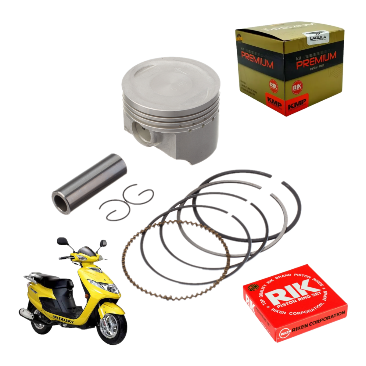 Kit Pistão Anéis Burgman 125 Std 0.50 1.00 Premium