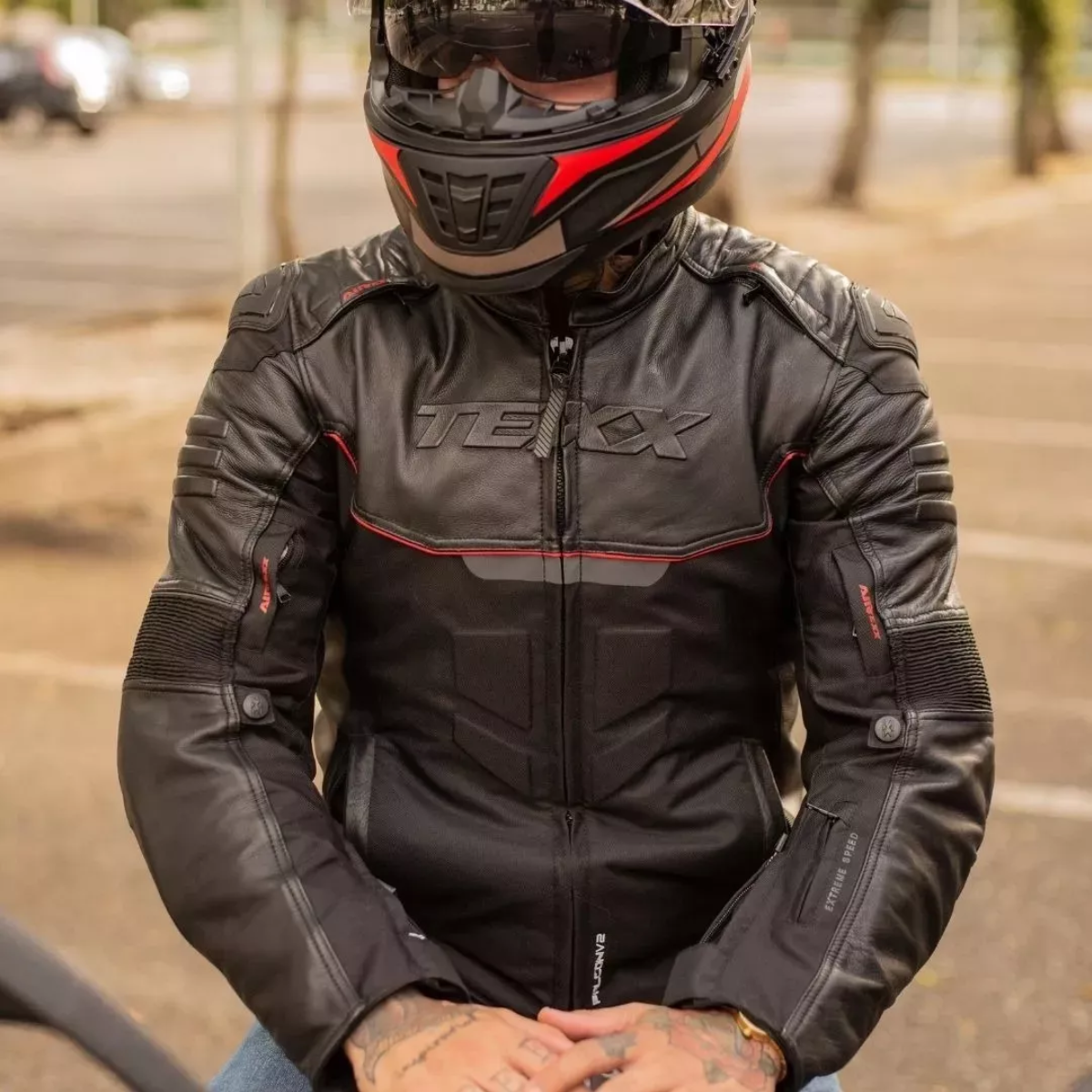 Roupa Moto Texx Falcon V2 Conjunto Masculino Preto Vermelho