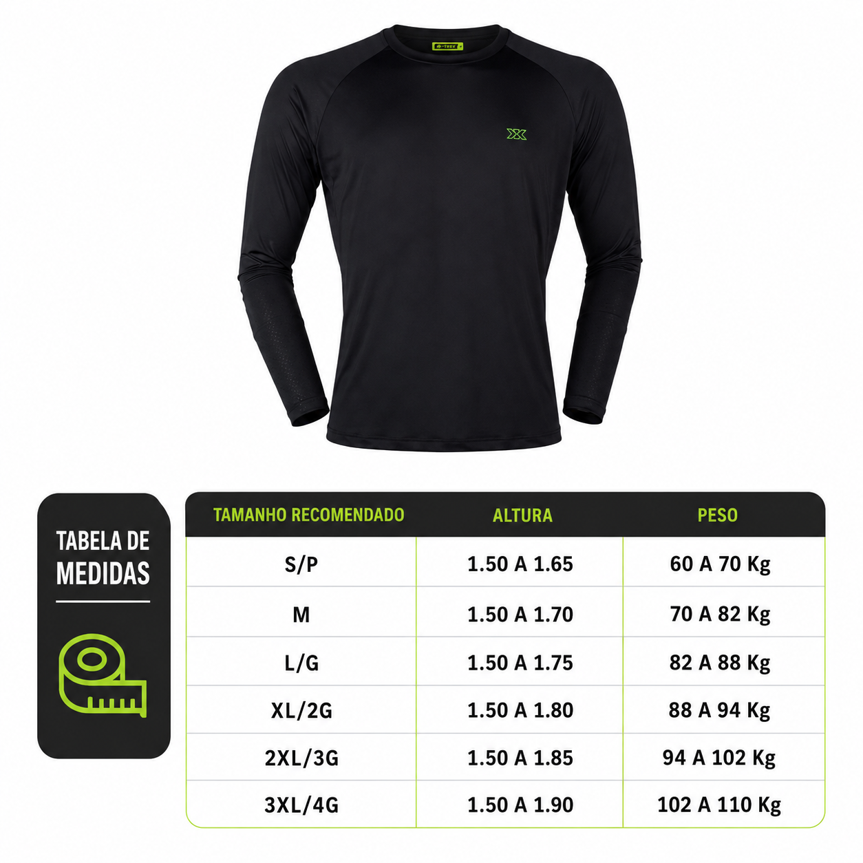 Camiseta Moto Texx Segunda Pele Longa Season V2 Preto