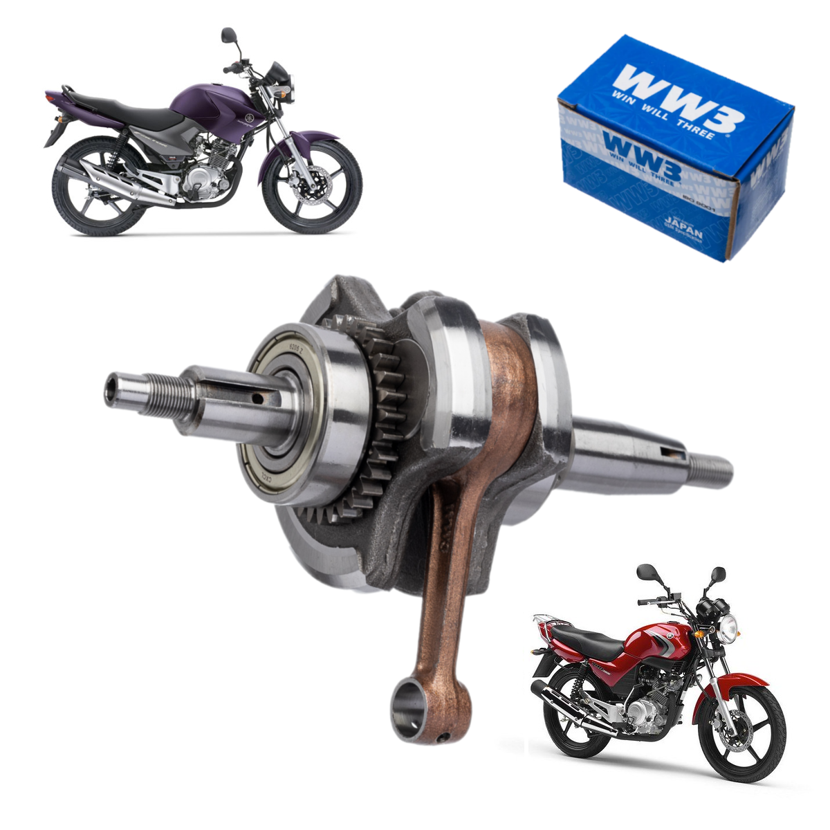 Virabrequim Ybr 125 2006/2016 C/biela E Rolamentos
