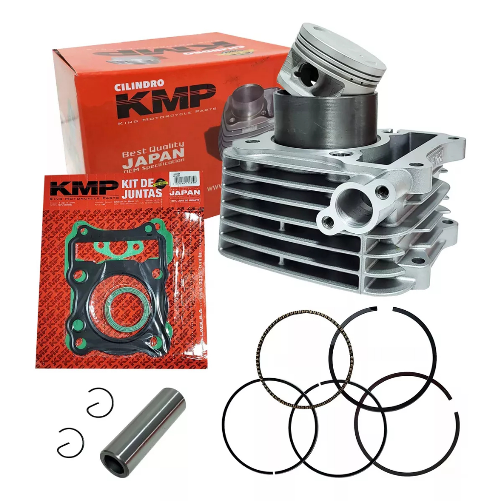 Kit Cilindro Pistão Anéis Intruder 125 2007 Até 2016 Kmp