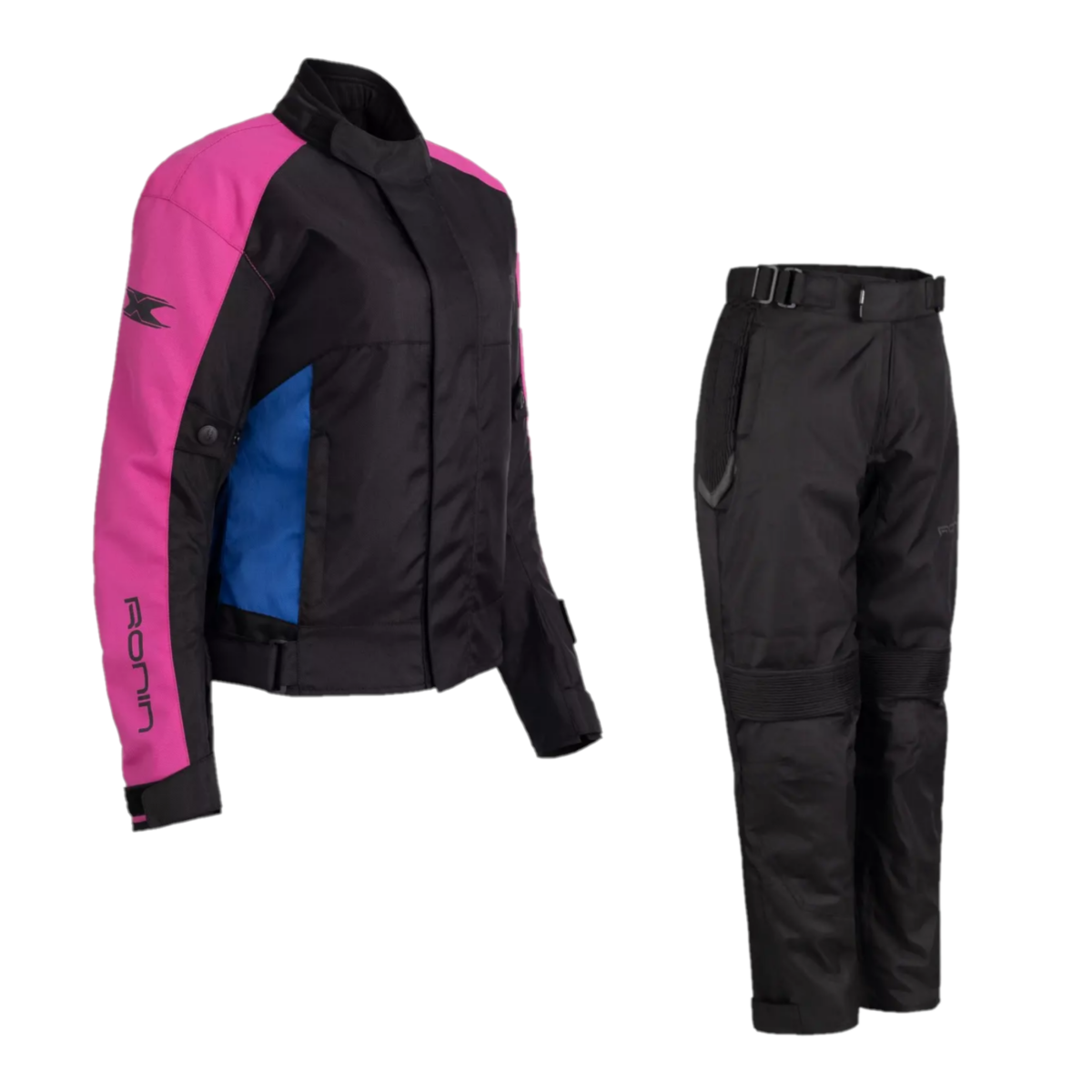 Roupa Moto Texx Ronin V2 Conjunto Feminino Preto Rosa Azul