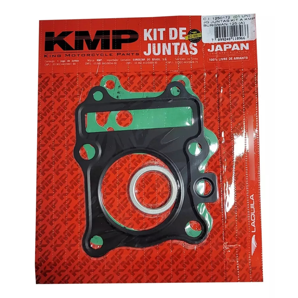 Kit Premium C/cilindro Pistao Junta Kmp anel Rik Burgman 125