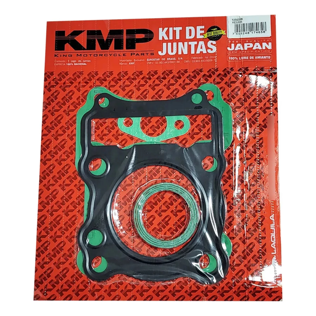 Kit Cilindro Pistão Anéis Intruder 125 2007 Até 2016 Kmp
