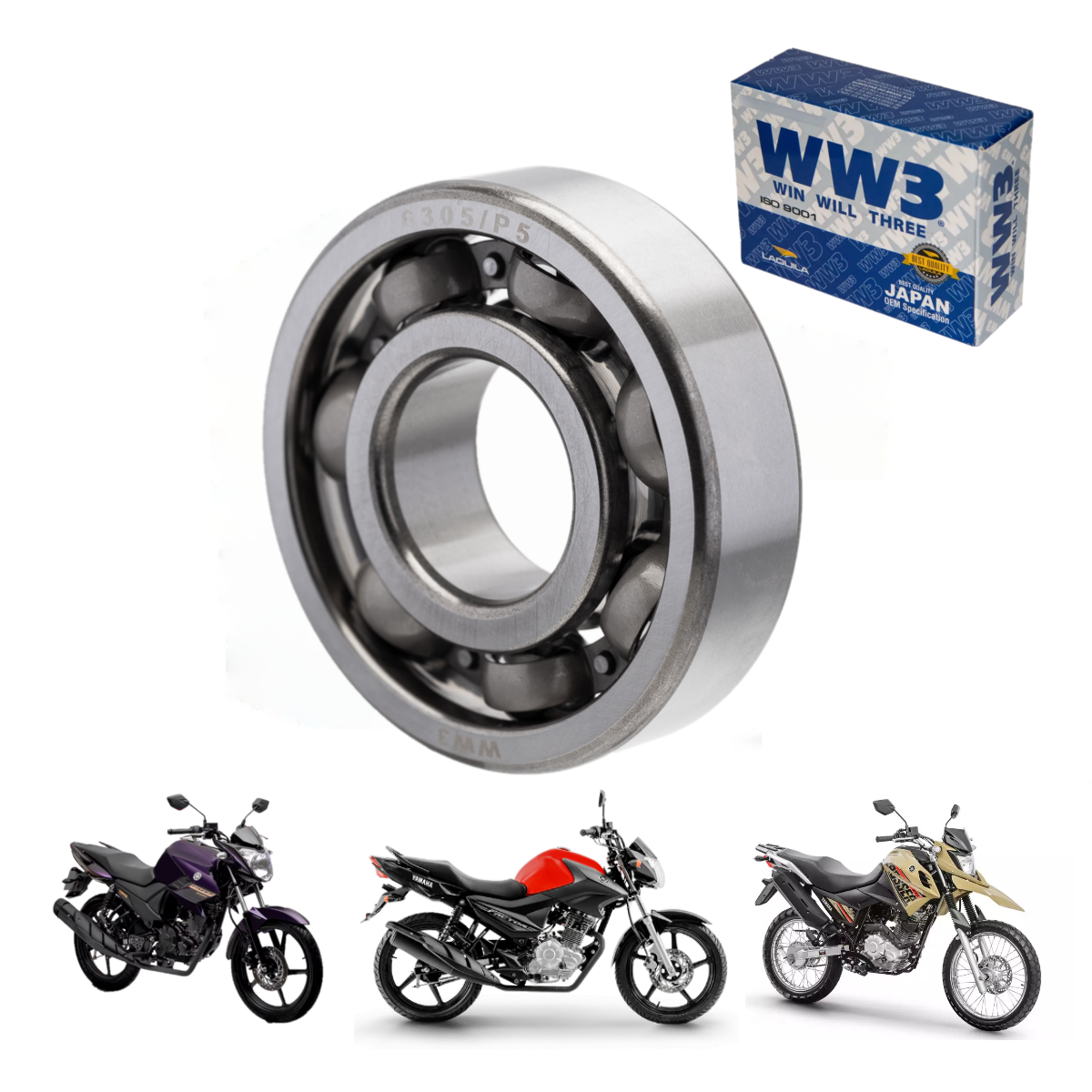 Rolamento Virabrequim Dir/Esq Fazer 150 2014/2023 Xtz Crosser 150 2014/2025 Ybr 150 Factor 2017/2025