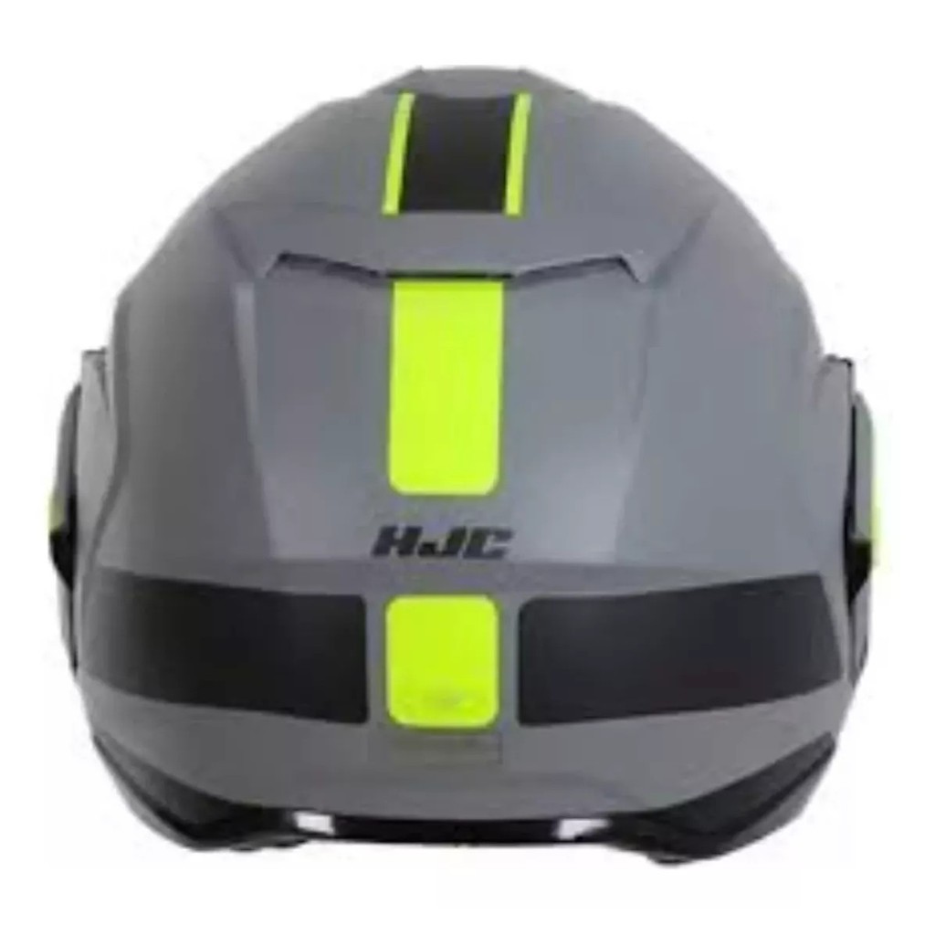 Capacete Moto Hjc I100 180 Beis Cinza Preto Verde