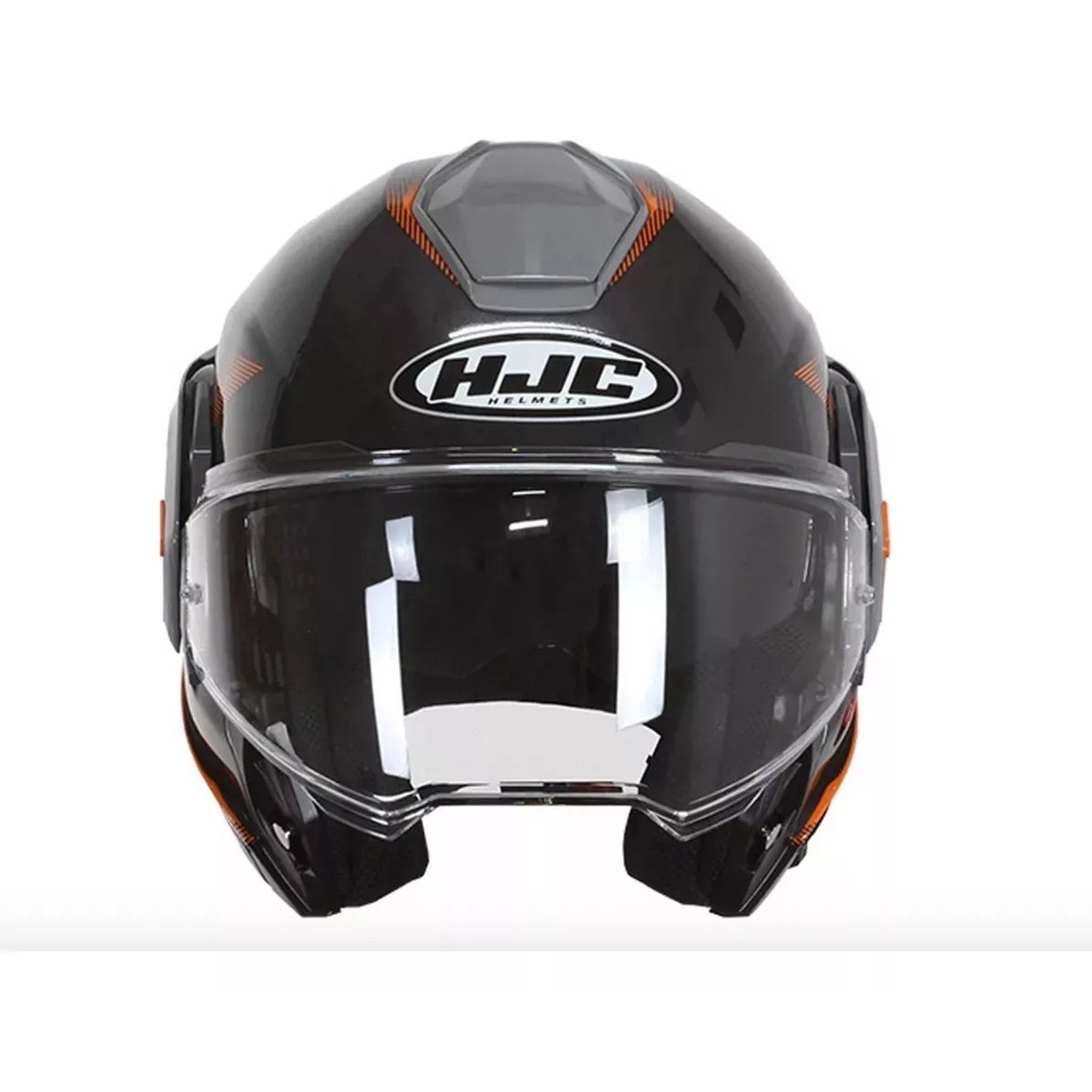 Capacete Moto Hjc I100 180 Beston Cinza Laranja Azul