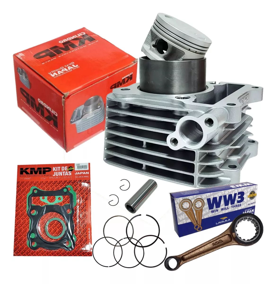 Kit Cilindro Pistão Anéis Biela Ww3 Intruder 125 07-2016 Kmp