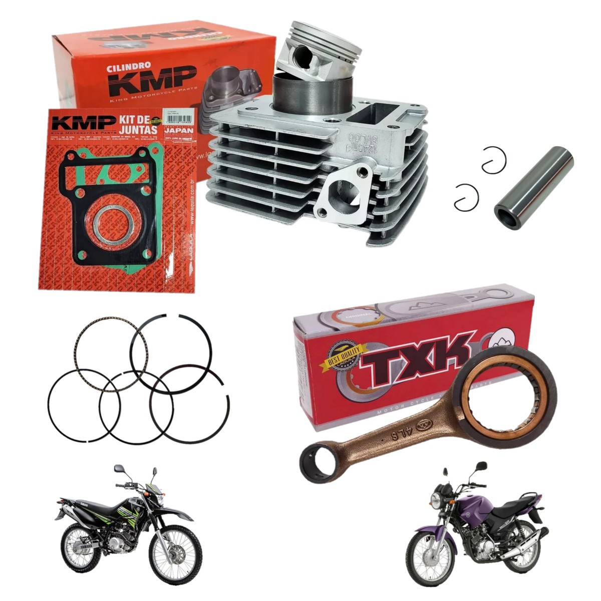 Kit Cilindro Motor Ybr Xtz 125 2000/2016 Kmp Biela Txk
