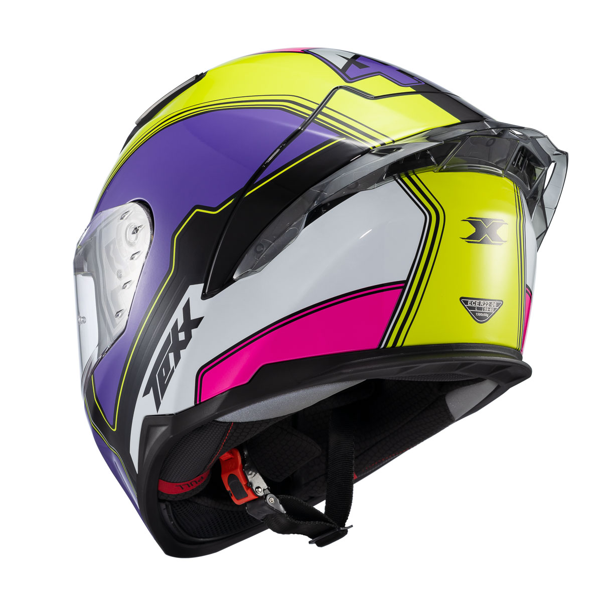 Capacete Moto Texx Raptor Hornet Verde Roxo Branco Rosa