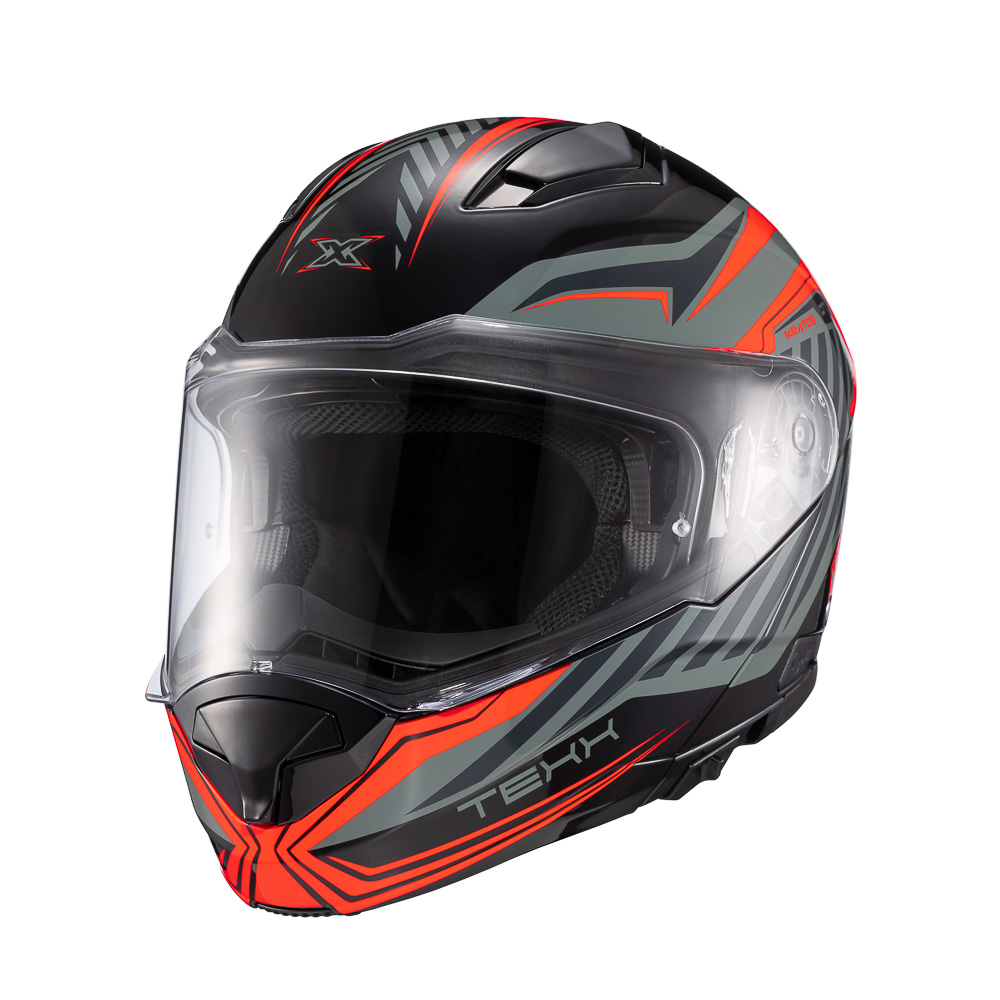 Capacete Moto Texx Kratos Nomade Preto Vermelho Cinza