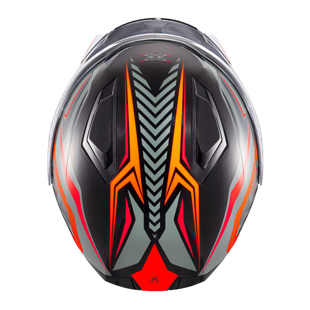 Capacete Moto Texx Kratos Nomade Preto Laranja Cinza