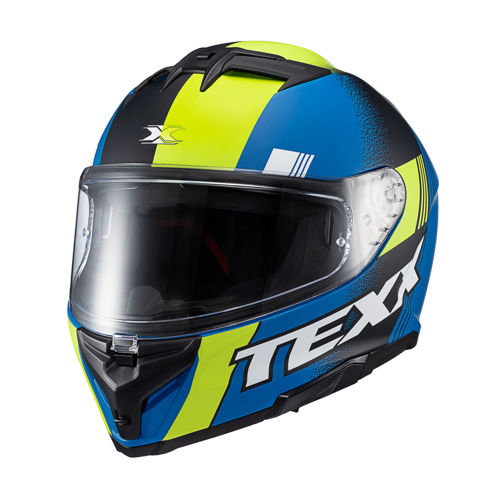 Capacete Moto Texx Kaiman Track Verde Preto Azul Fosco