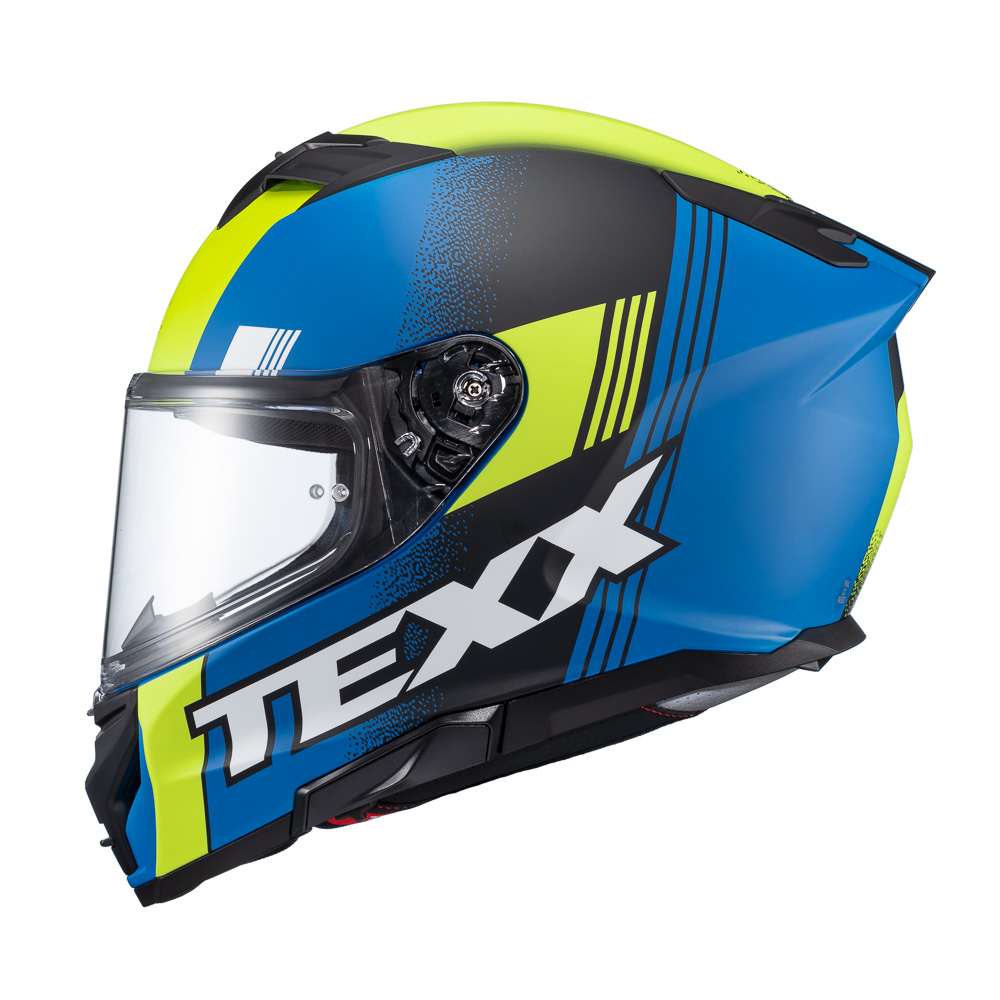Capacete Moto Texx Kaiman Track Verde Preto Azul Fosco