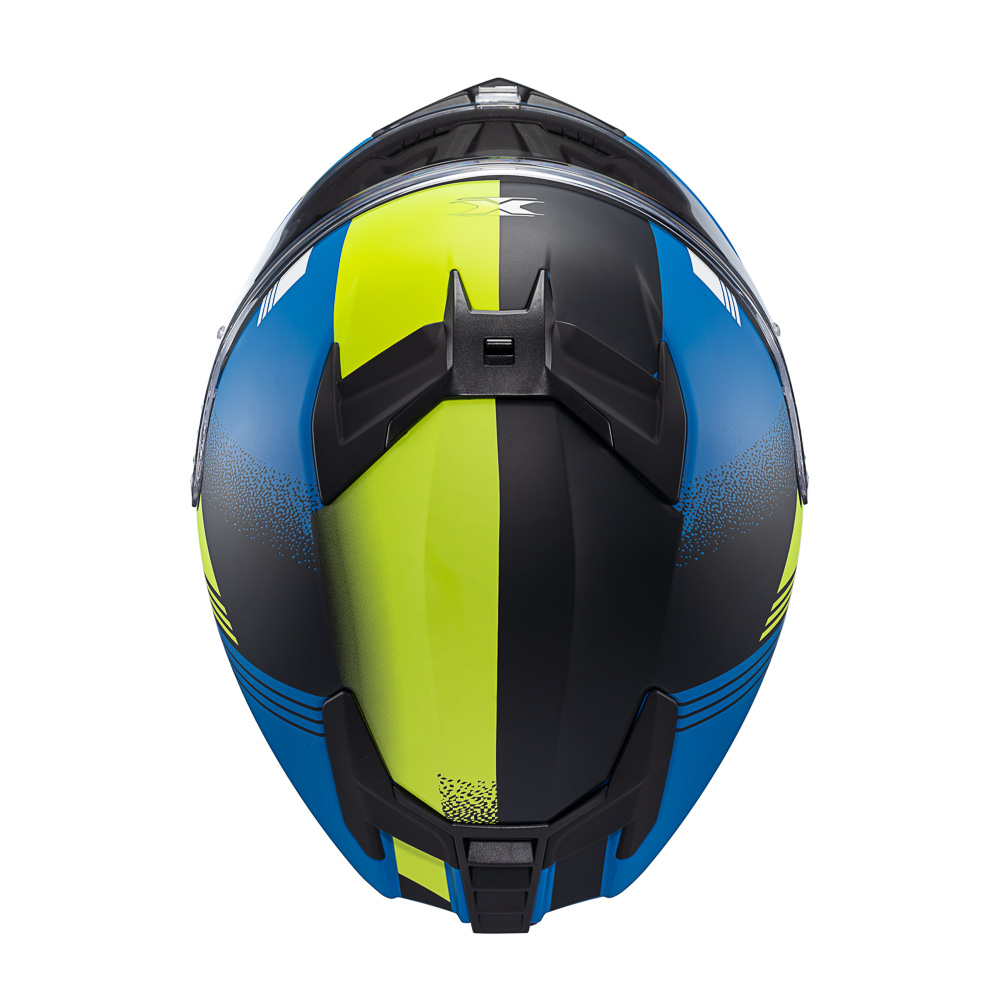 Capacete Moto Texx Kaiman Track Verde Preto Azul Fosco