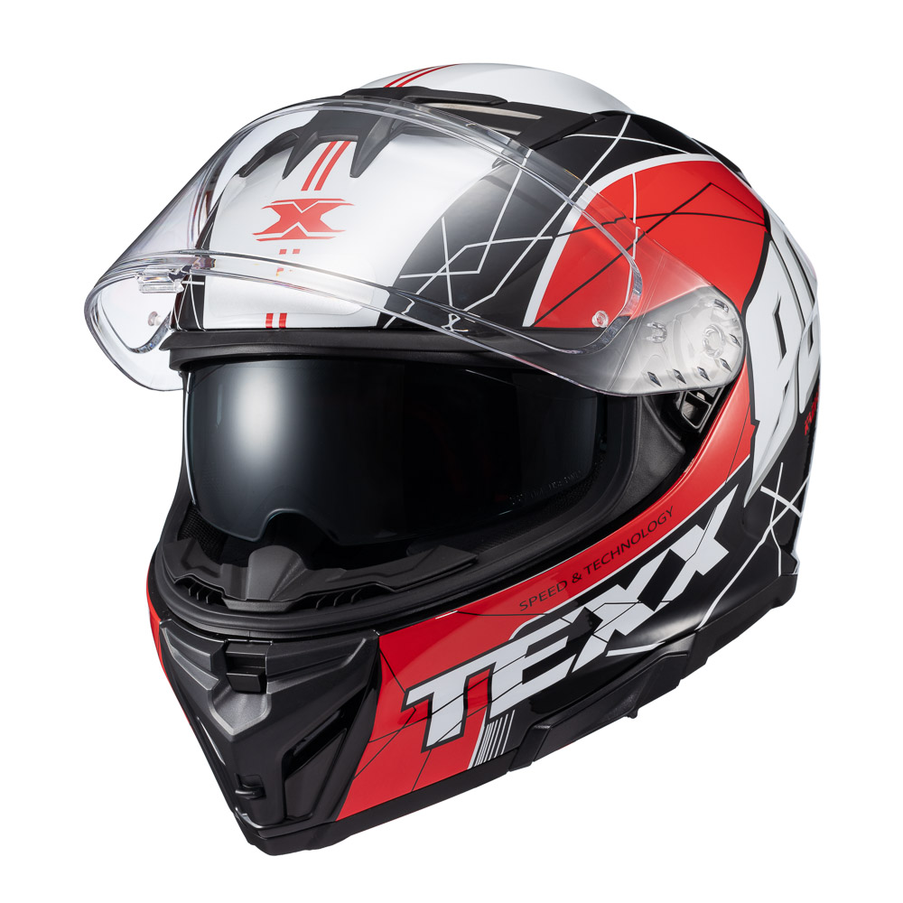 Capacete Moto Texx Kaiman Vector Vermelho Preto Branco