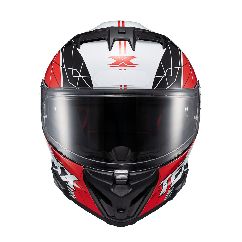 Capacete Moto Texx Kaiman Vector Vermelho Preto Branco