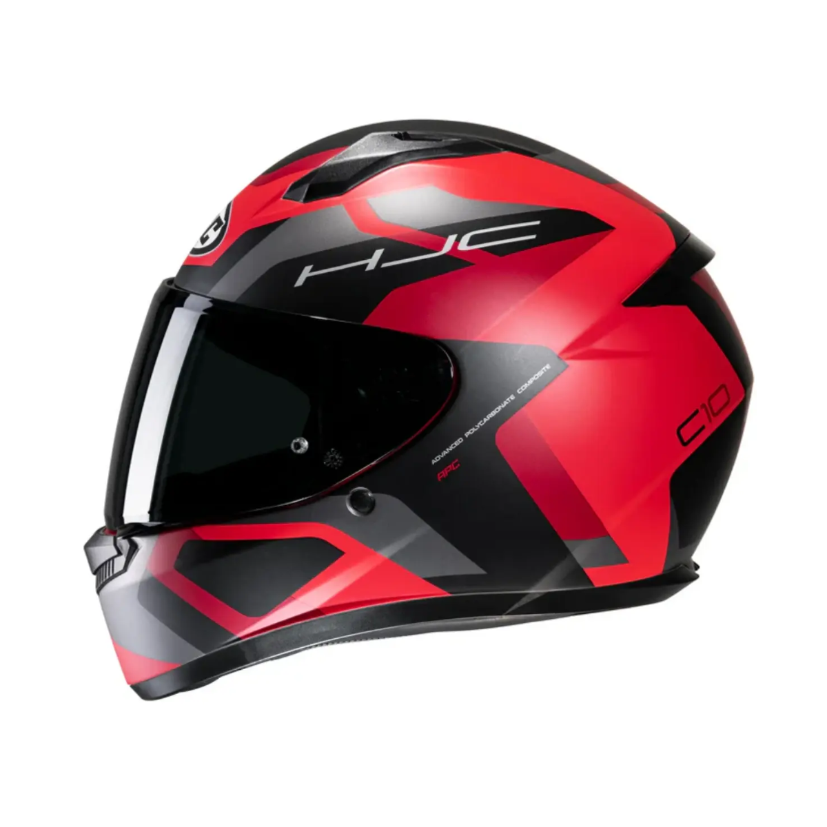 Capacete Moto Hjc C10 Tins Vermelho Cinza Preto